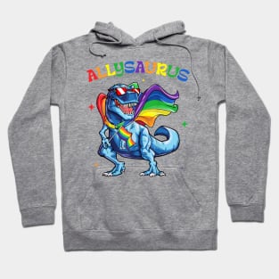 Dinosaur Rainbow Flag Allysaurus LGBT Gift For Men Women Hoodie